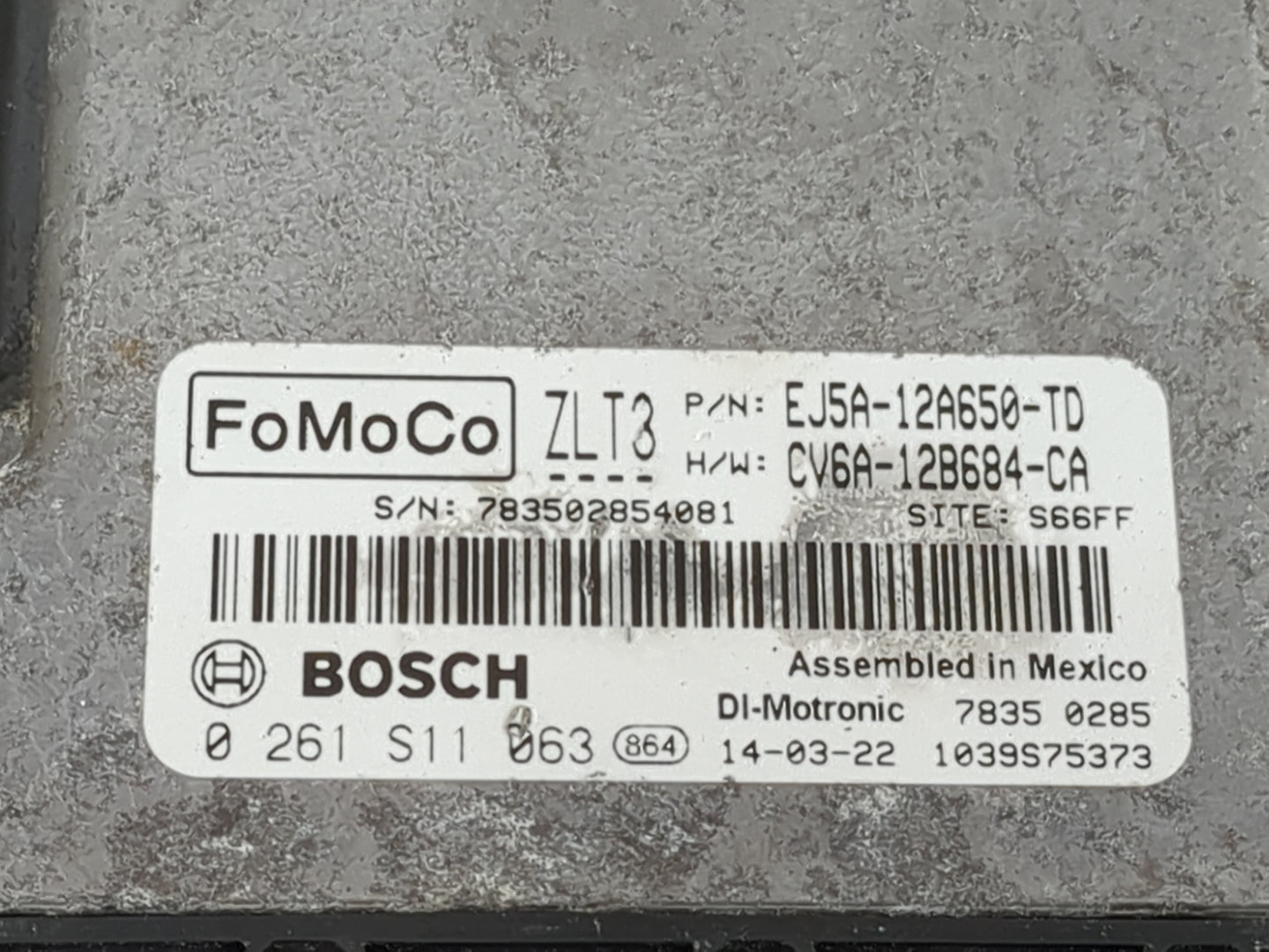 2013-2016 Ford Escape PCM Engine Control Computer ECU ECM PCU OEM P/N:EJ5A-12A650-BC CV6A-12B684-CA Fits Fits 2013 2014 2015