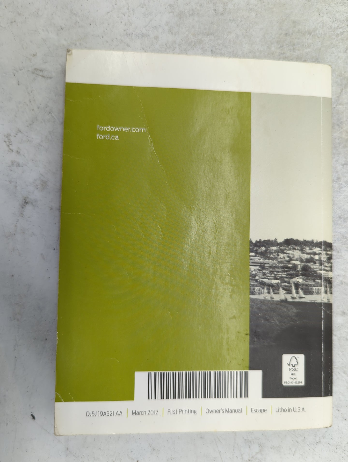 2013 Ford Escape Owners Manual Book Guide P/N:DJ5J19A321AA OEM Used Auto Parts - Oemusedautoparts1.com