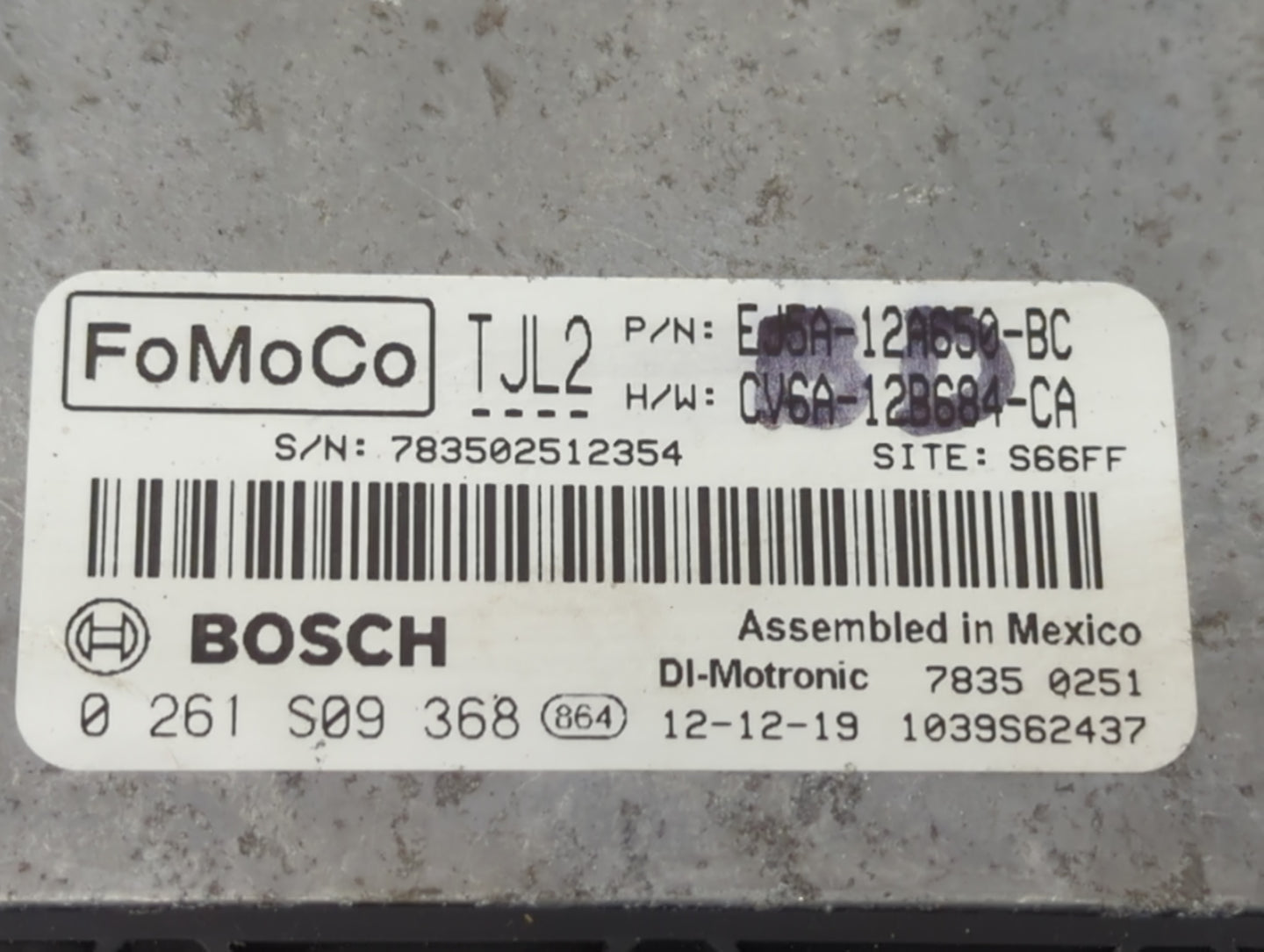 2013-2016 Ford Escape PCM Engine Control Computer ECU ECM PCU OEM P/N:EJ5A-12A650-BC CV6A-12B684-CA Fits Fits 2013 2014 2015