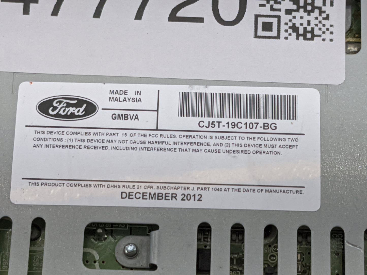 2013-2015 Ford Escape Radio AM FM Cd Player Receiver Replacement P/N:CJ5T-19C107-BG Fits Fits 2013 2014 2015 OEM Used Auto P