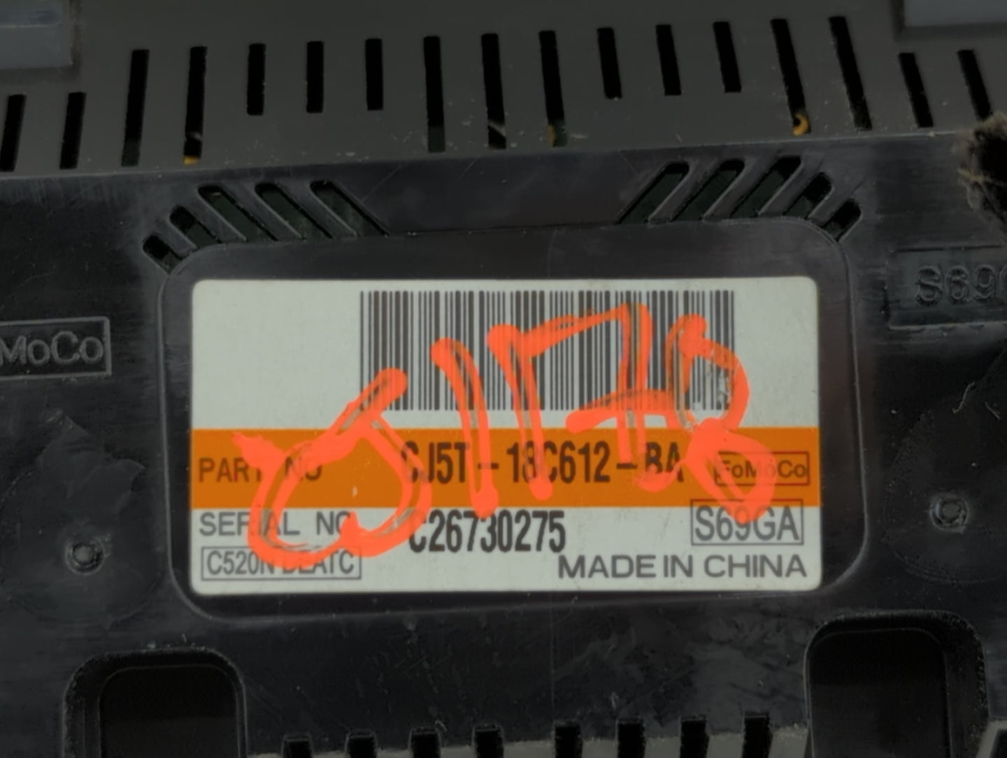 2013-2015 Ford Escape Climate Control Module Temperature AC/Heater Replacement P/N:CJ5T-18C612-BA CJ5T-18C612-BC Fits OEM Us