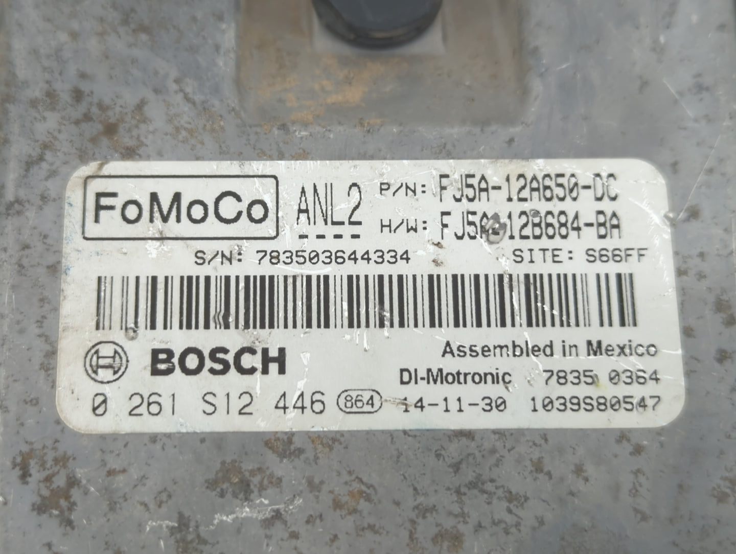 2013 Ford Escape PCM Engine Control Computer ECU ECM PCU OEM P/N:FJ5A-12B684-BA FJ5A-12A650-DC, CV6A-12B684-CA Fits OEM Used