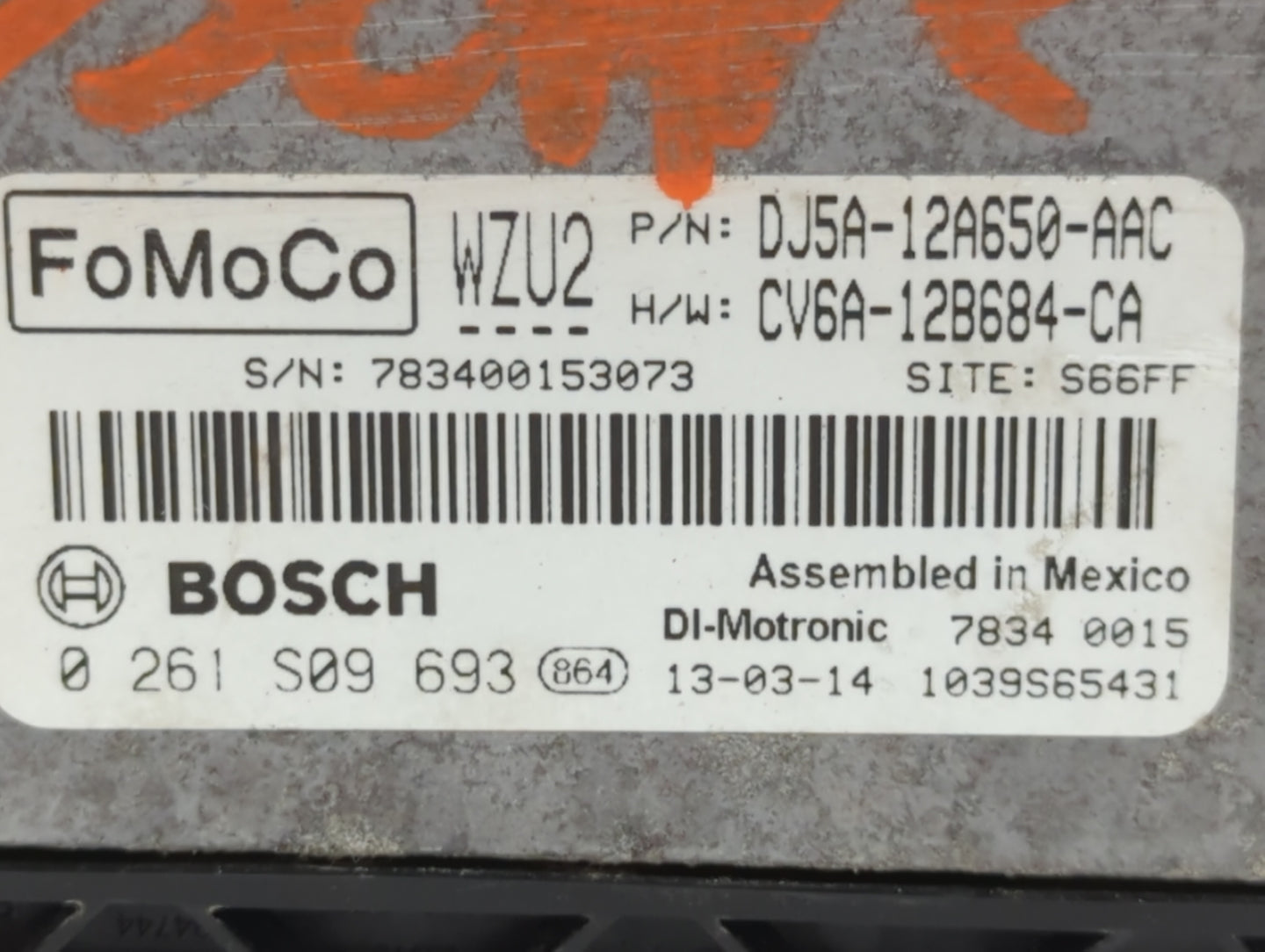 2013-2016 Ford Escape PCM Engine Control Computer ECU ECM PCU OEM P/N:DJ5A-12A650-AAC C1BA-12B684-CF Fits Fits 2013 2014 201