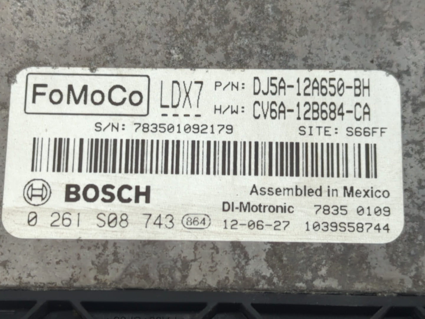 2013 Ford Escape PCM Engine Control Computer ECU ECM PCU OEM P/N:DJ5A-12A650-BH Fits OEM Used Auto Parts - Oemusedautoparts1