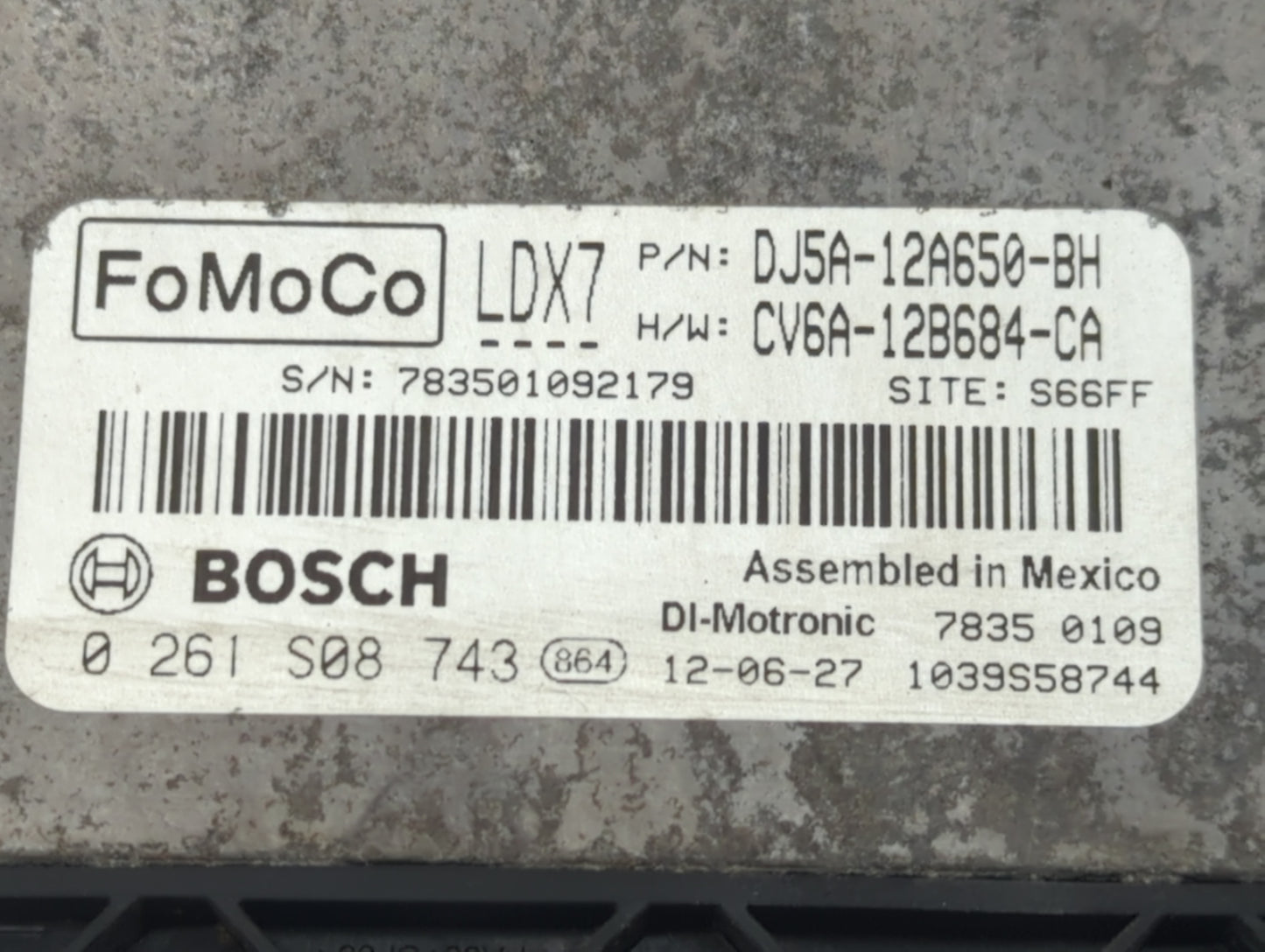 2013 Ford Escape PCM Engine Control Computer ECU ECM PCU OEM P/N:DJ5A-12A650-BH Fits OEM Used Auto Parts - Oemusedautoparts1