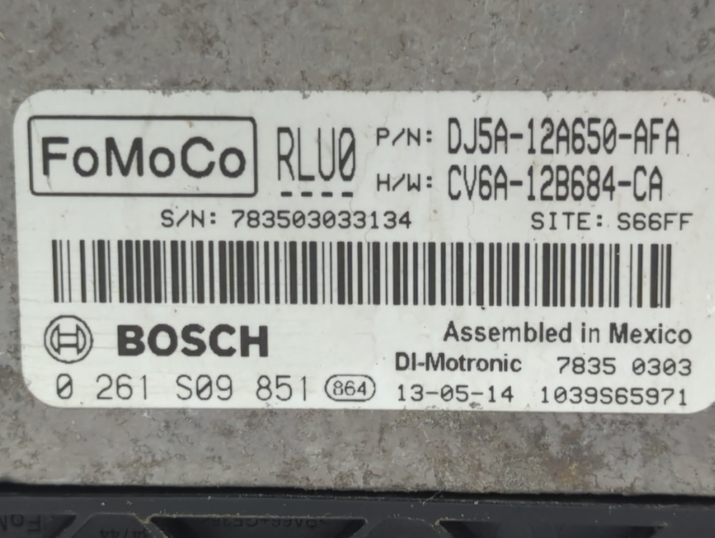 2013-2016 Ford Escape PCM Engine Control Computer ECU ECM PCU OEM P/N:DJ5A-12A650-AFA Fits Fits 2013 2014 2015 2016 OEM Used