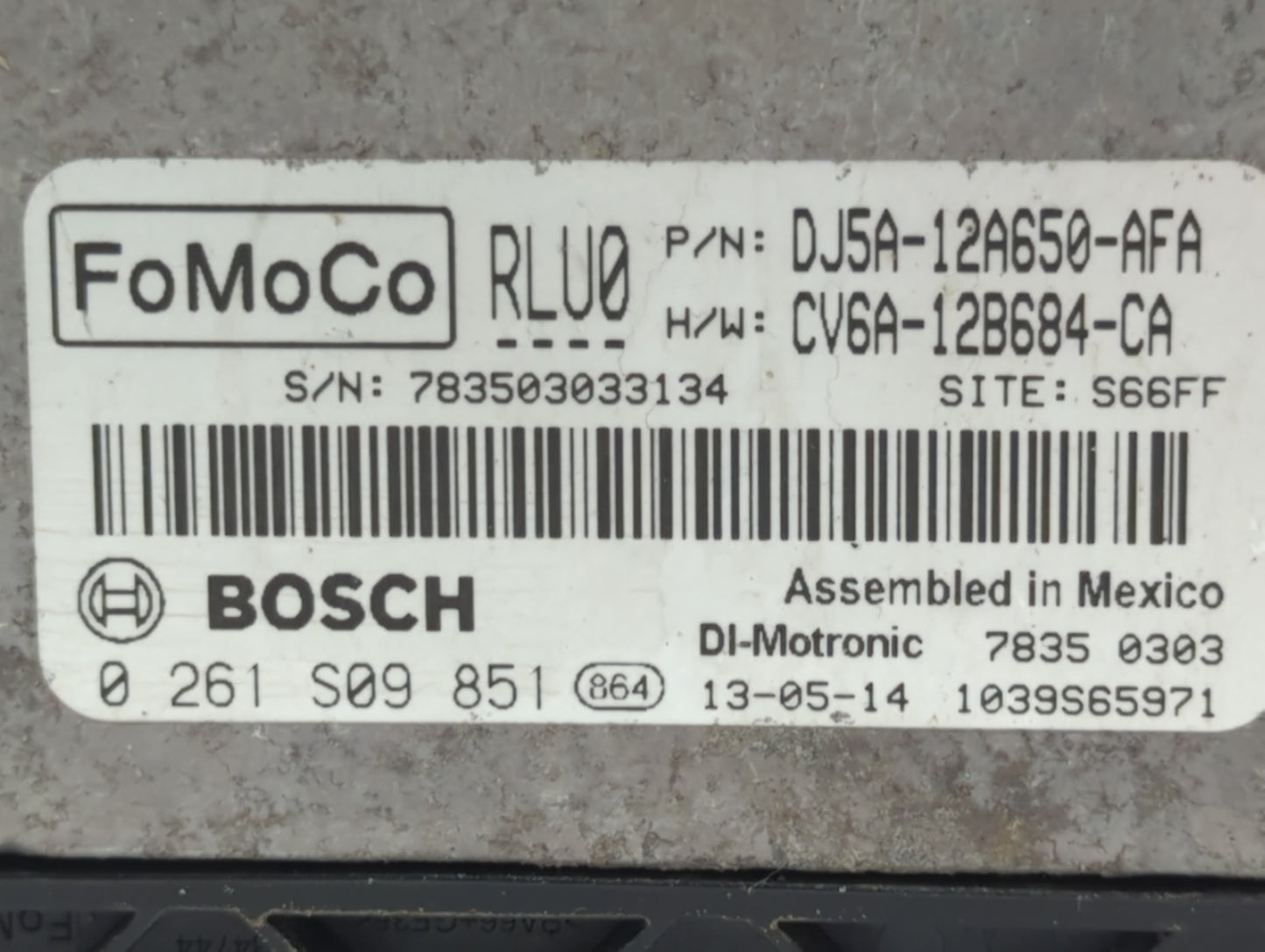 2013-2016 Ford Escape PCM Engine Control Computer ECU ECM PCU OEM P/N:DJ5A-12A650-AFA Fits Fits 2013 2014 2015 2016 OEM Used