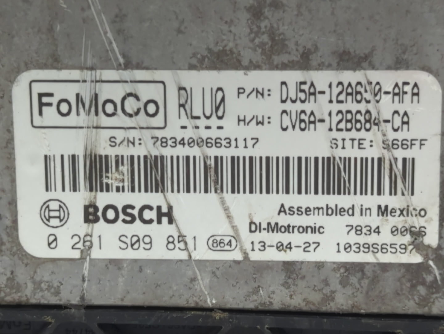 2013-2016 Ford Escape PCM Engine Control Computer ECU ECM PCU OEM P/N:DJ5A-12A650-AFA Fits Fits 2013 2014 2015 2016 OEM Used
