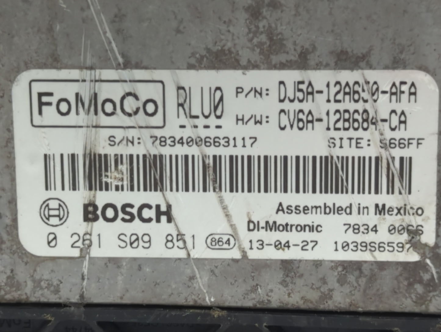 2013-2016 Ford Escape PCM Engine Control Computer ECU ECM PCU OEM P/N:DJ5A-12A650-AFA Fits Fits 2013 2014 2015 2016 OEM Used