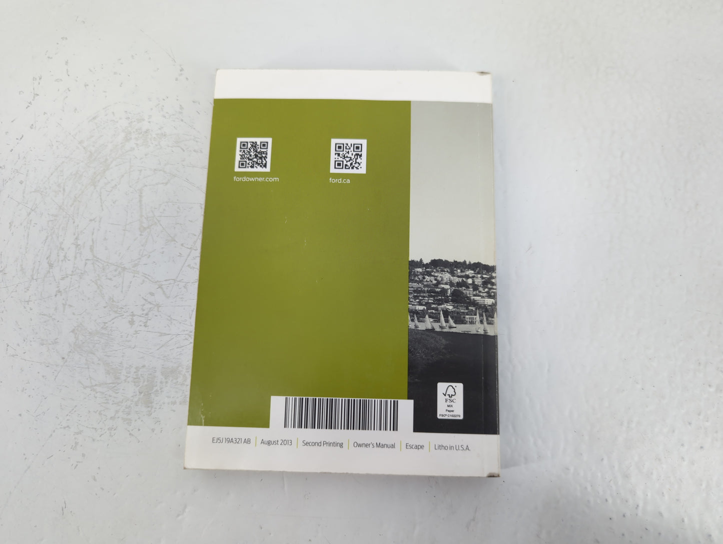 2013 Ford Escape Owners Manual Book Guide P/N:EJ5J 19A321 AB OEM Used Auto Parts - Oemusedautoparts1.com