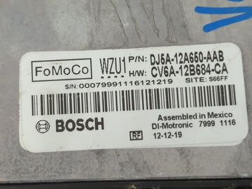 2013-2016 Ford Escape PCM Engine Control Computer ECU ECM PCU OEM P/N:DJ6A-12A650-AAB Fits 2013 2014 2015 2016 OEM Used Auto Parts