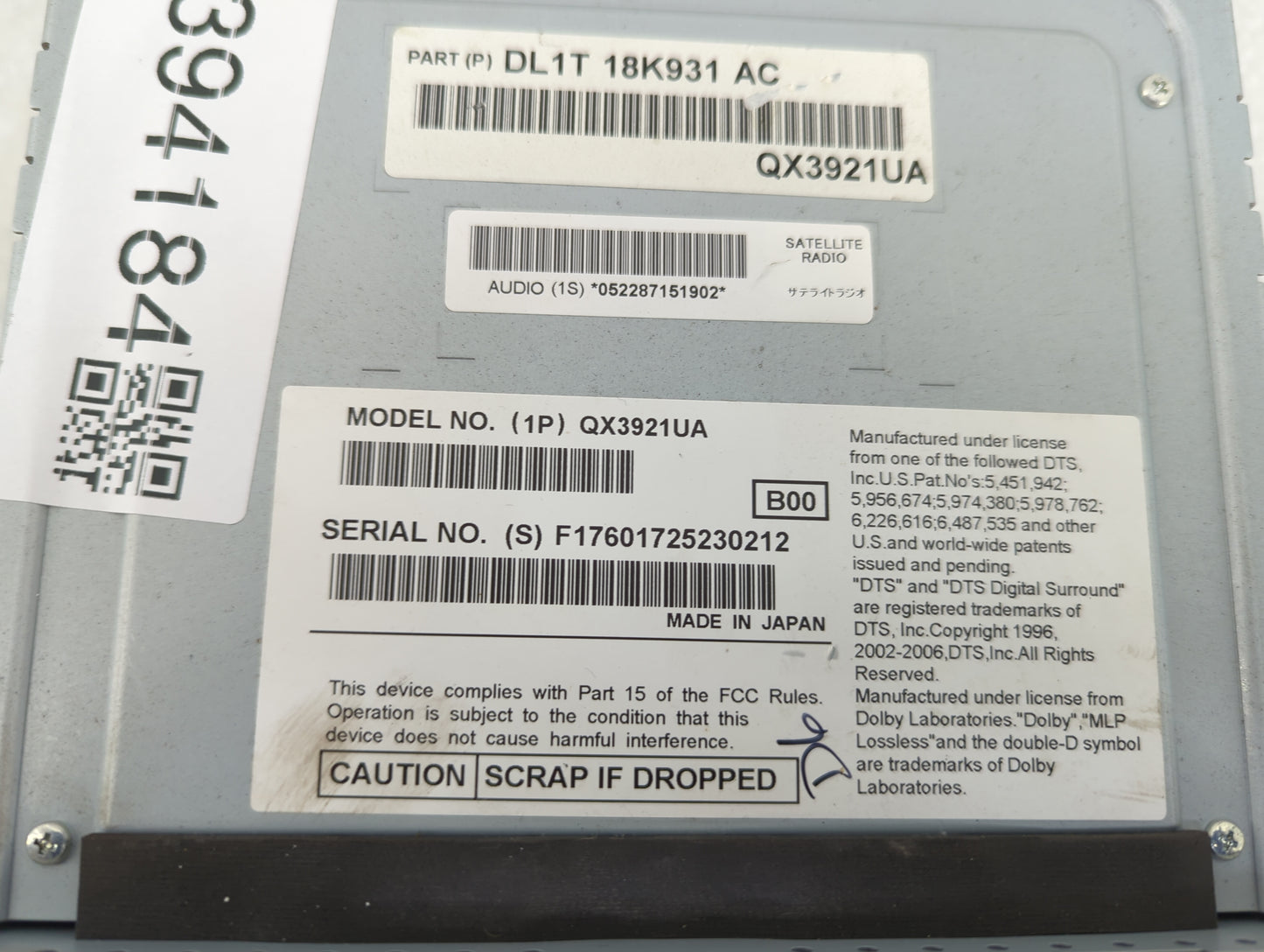 2013 Ford Expedition Radio AM FM Cd Player Receiver Replacement P/N:DL1T-18K931-AC Fits OEM Used Auto Parts - Oemusedautopar