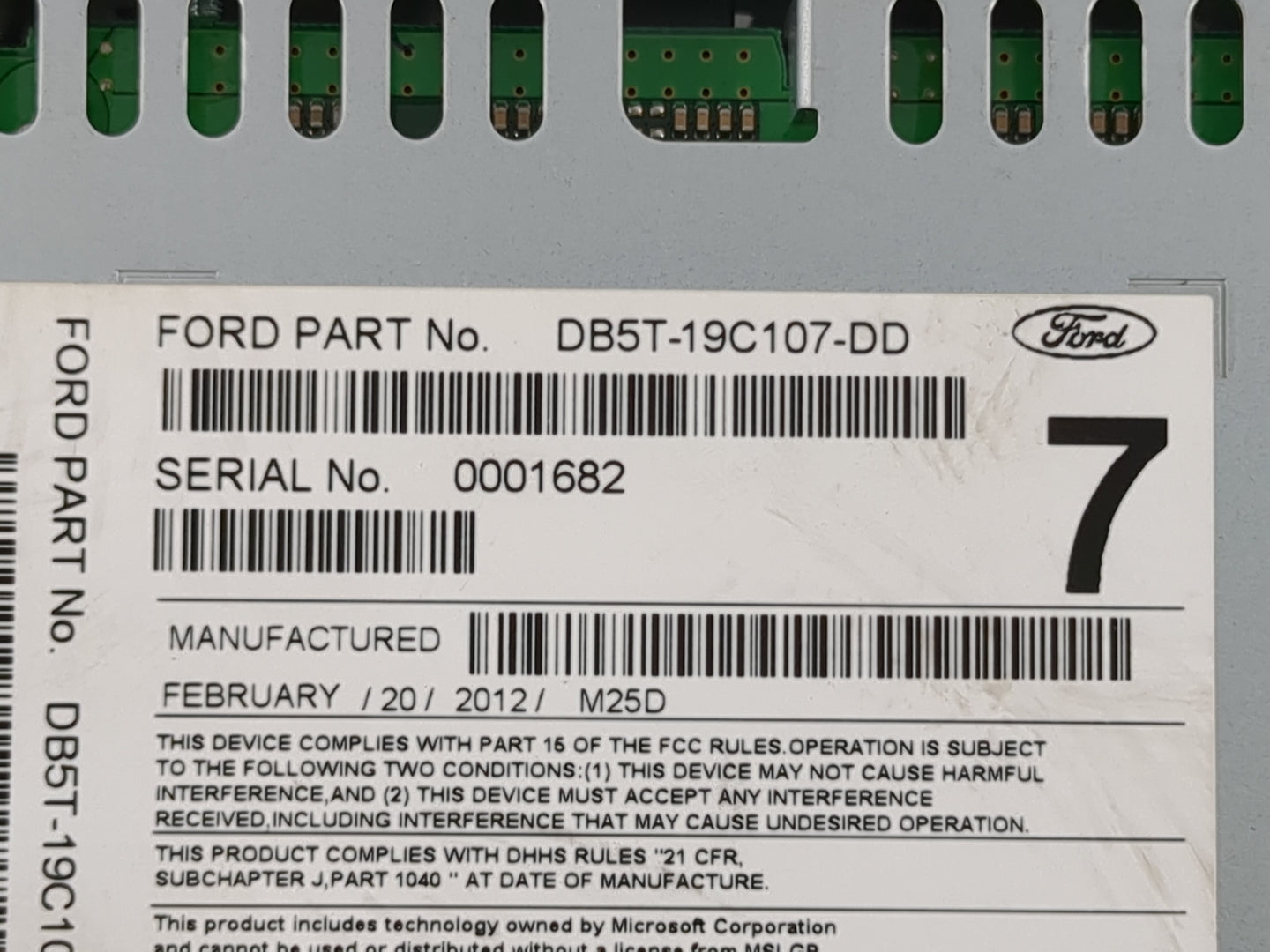 2013 Ford Explorer Radio AM FM Cd Player Receiver Replacement P/N:DB5T-19C107-DD DB5T-19C107-DE Fits OEM Used Auto Parts - O