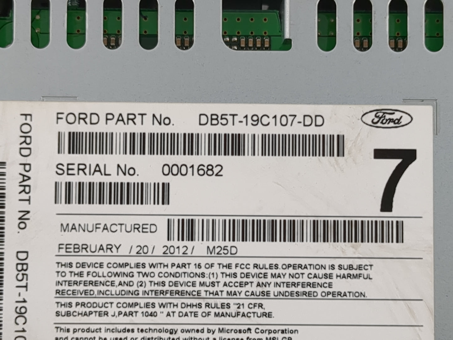 2013 Ford Explorer Radio AM FM Cd Player Receiver Replacement P/N:DB5T-19C107-DD DB5T-19C107-DE Fits OEM Used Auto Parts - O
