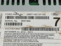 2013 Ford Explorer Radio AM FM Cd Player Receiver Replacement P/N:DB5T-19C107-DE Fits OEM Used Auto Parts - Oemusedautoparts