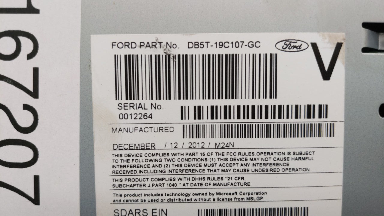 2013 Ford Explorer Radio AM FM Cd Player Receiver Replacement P/N:DB5T-19C107-GA DB5T-19C107-GB, DB5T-19C107-GC Fits OEM Use
