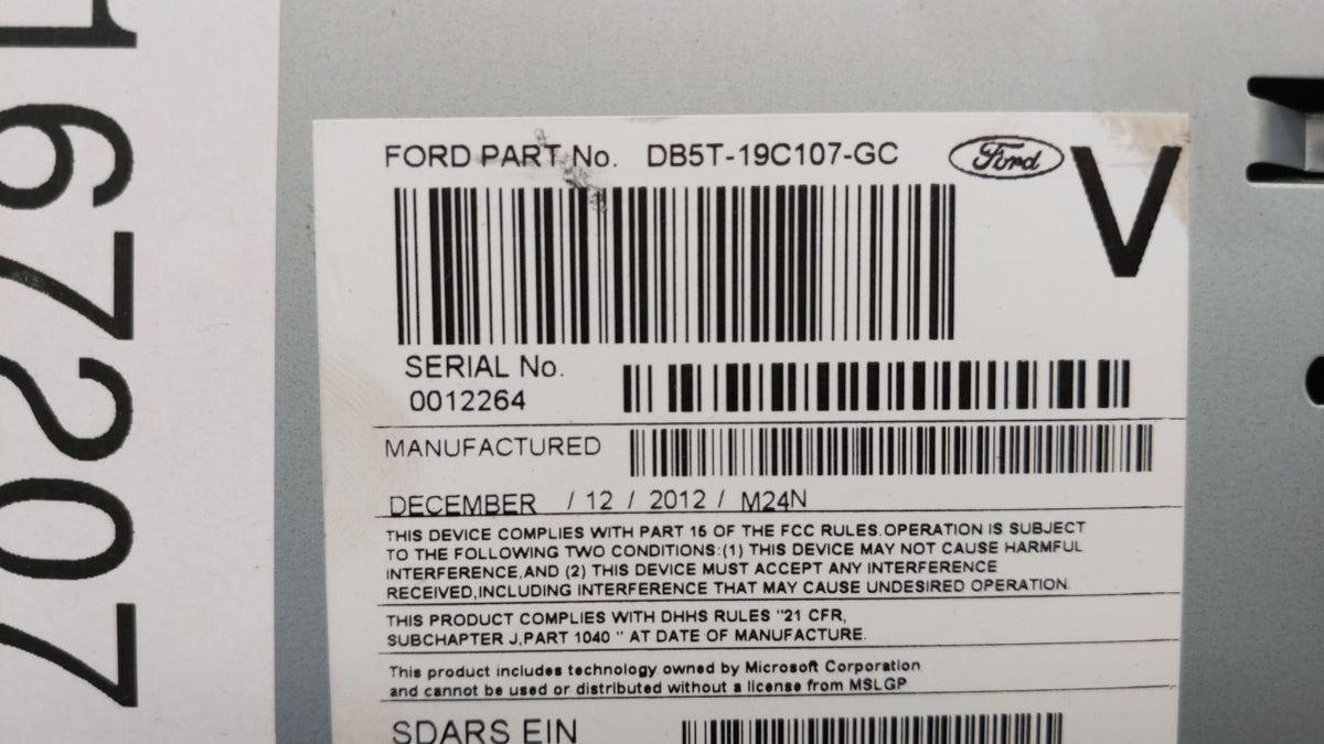 2013 Ford Explorer Radio AM FM Cd Player Receiver Replacement P/N:DB5T-19C107-GA DB5T-19C107-GB, DB5T-19C107-GC, DB5T-19C107