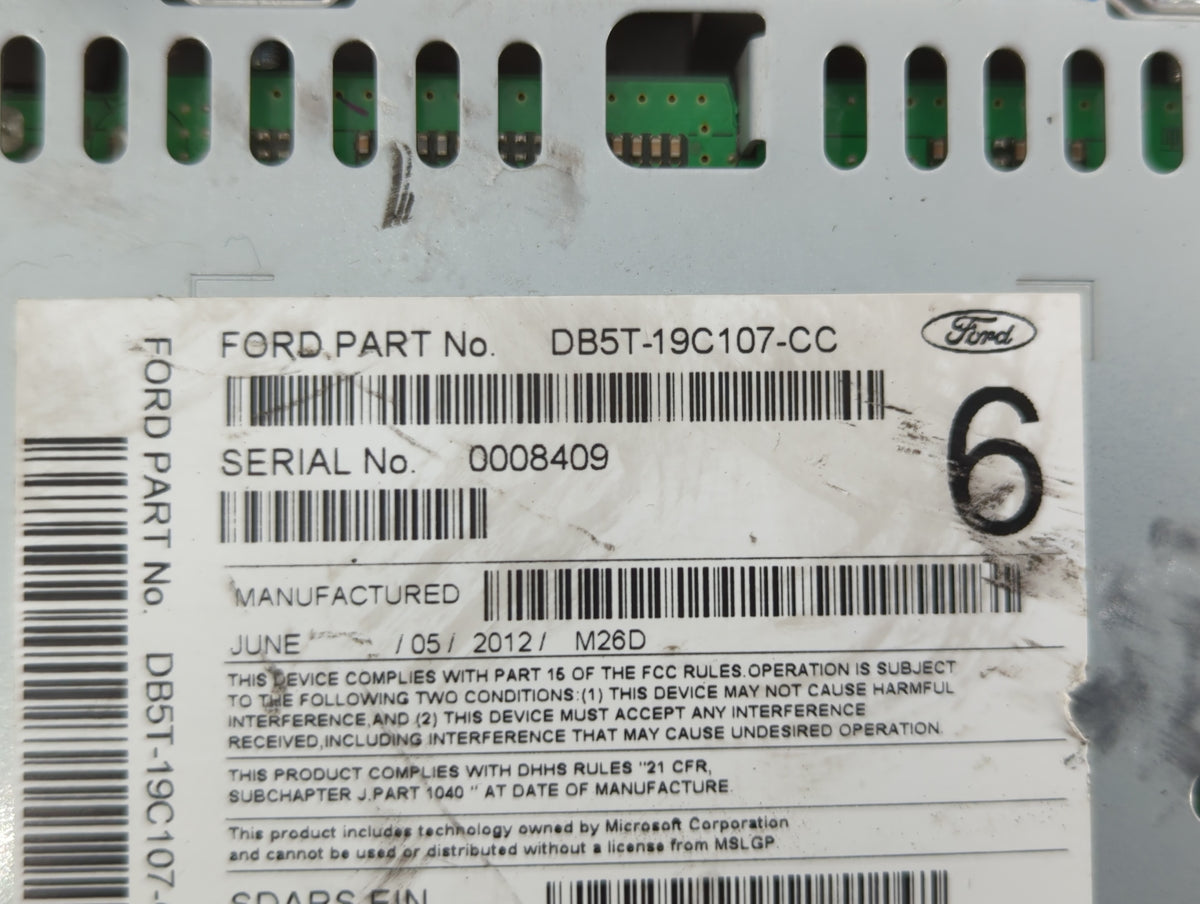 2013-2013 Ford Explorer Am Fm Cd Player Radio Receiver 345267 - Oemusedautoparts1.com