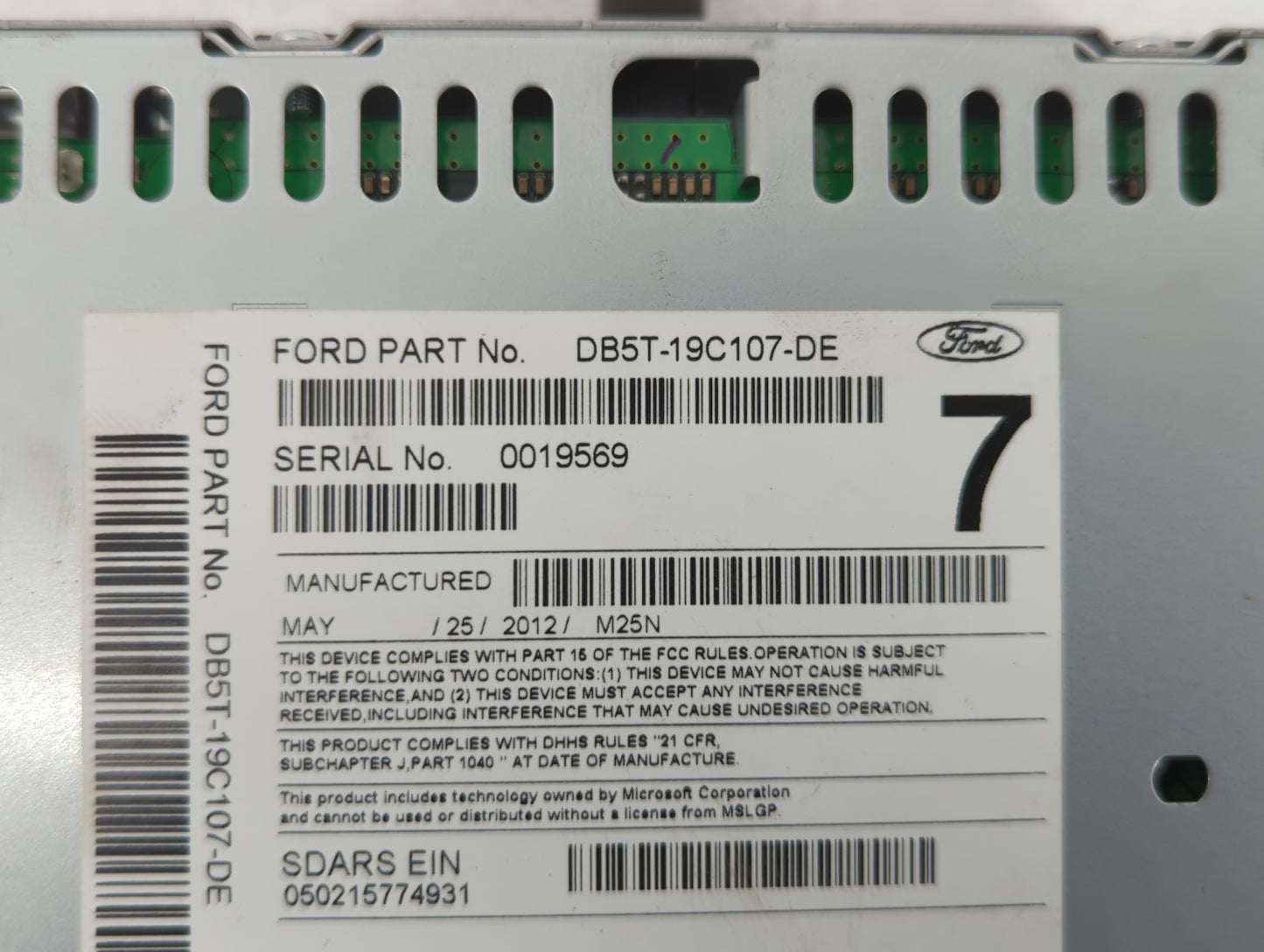2013 Ford Explorer Radio AM FM Cd Player Receiver Replacement P/N:DB5T-19C107-DE DB5T-19C107-DD Fits OEM Used Auto Parts - O
