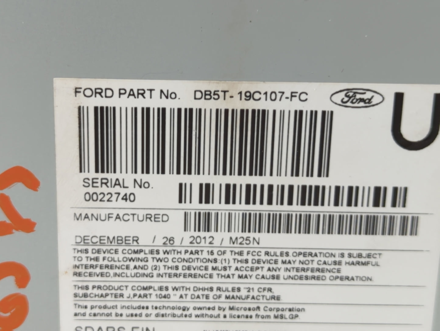 2013-2013 Ford Explorer Am Fm Cd Player Radio Receiver - Oemusedautoparts1.com