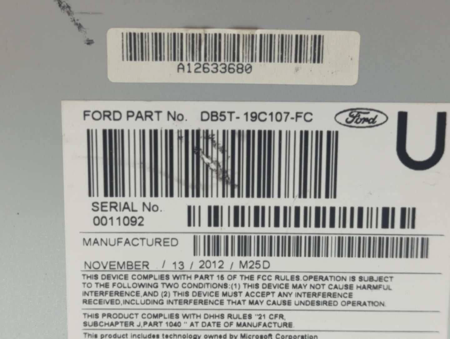 2013-2013 Ford Explorer Am Fm Cd Player Radio Receiver - Oemusedautoparts1.com