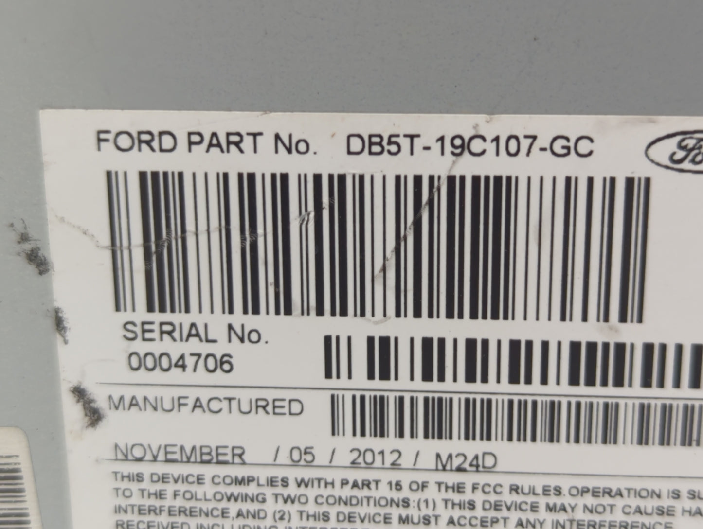 2013 Ford Explorer Radio AM FM Cd Player Receiver Replacement P/N:DB5T-19C107-GA DB5T-19C107-GB, DB5T-19C107-GC Fits OEM Use