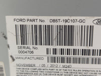 2013 Ford Explorer Radio AM FM Cd Player Receiver Replacement P/N:DB5T-19C107-GA DB5T-19C107-GB, DB5T-19C107-GC Fits OEM Use