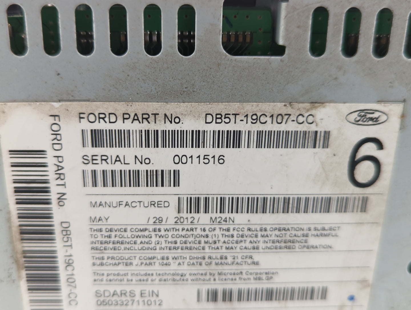 2013 Ford Explorer Radio AM FM Cd Player Receiver Replacement P/N:DB5T-19C107-CC Fits OEM Used Auto Parts - Oemusedautoparts