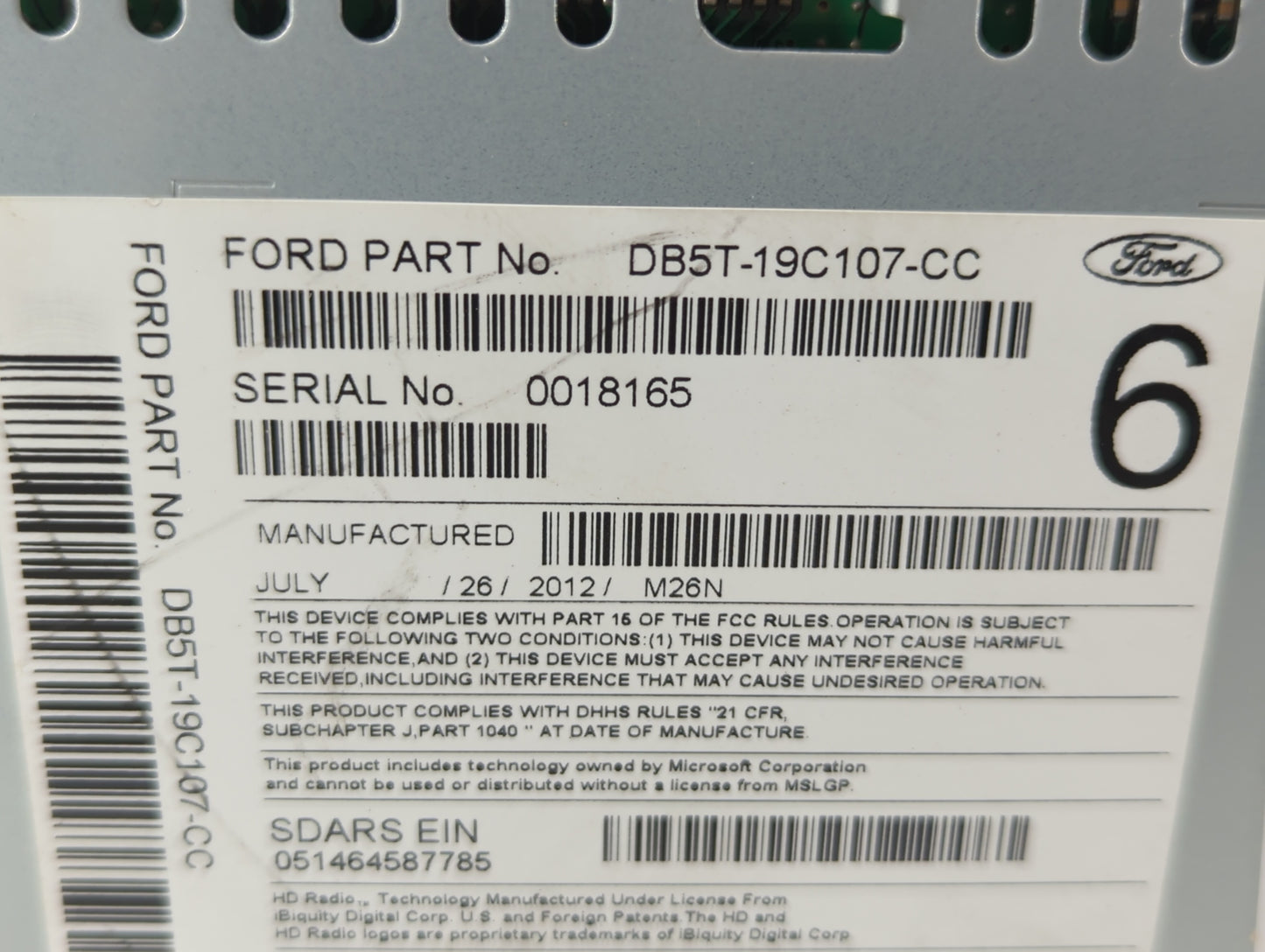 2013-2013 Ford Explorer Am Fm Cd Player Radio Receiver - Oemusedautoparts1.com