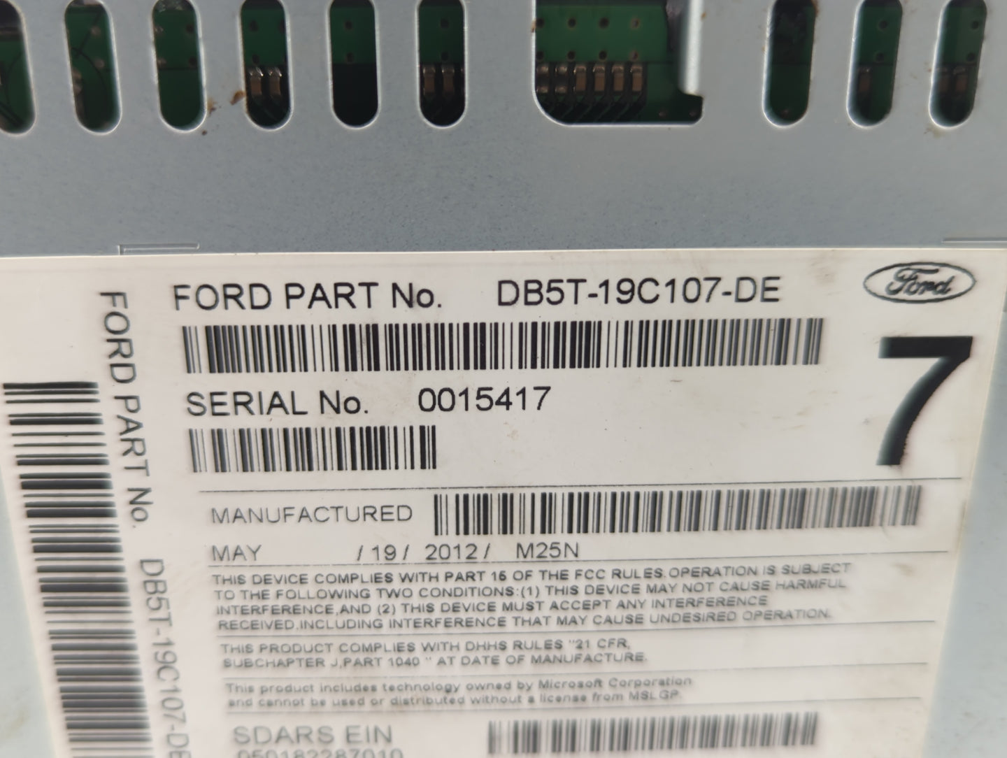2013 Ford Explorer Radio AM FM Cd Player Receiver Replacement P/N:DB5T-19C107-DE Fits OEM Used Auto Parts - Oemusedautoparts
