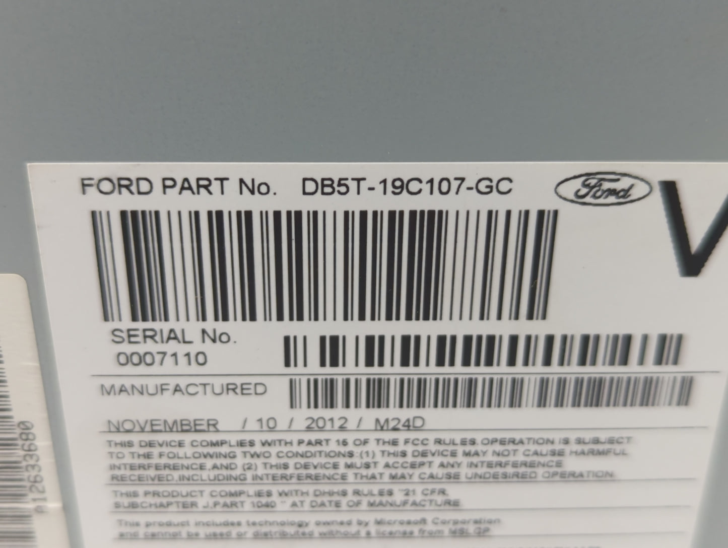 2013 Ford Explorer Radio AM FM Cd Player Receiver Replacement P/N:DB5T-19C107-GC Fits OEM Used Auto Parts - Oemusedautoparts