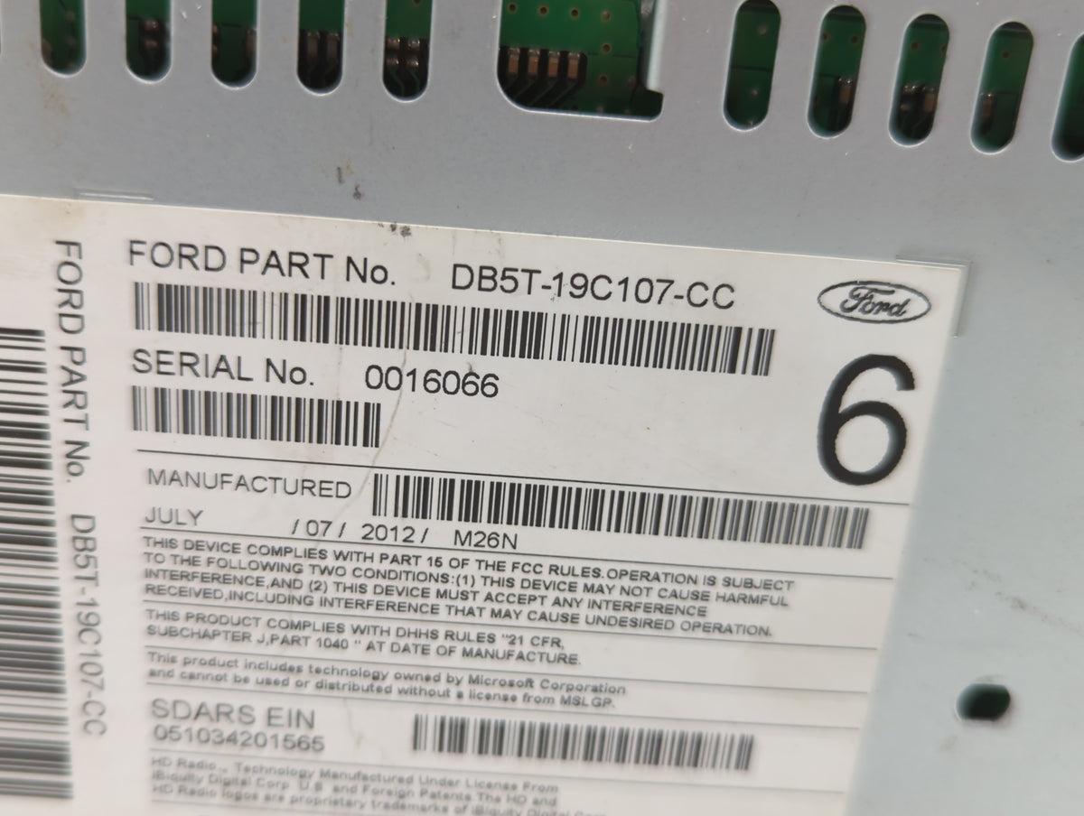 2013-2013 Ford Explorer Am Fm Cd Player Radio Receiver 596767 - Oemusedautoparts1.com