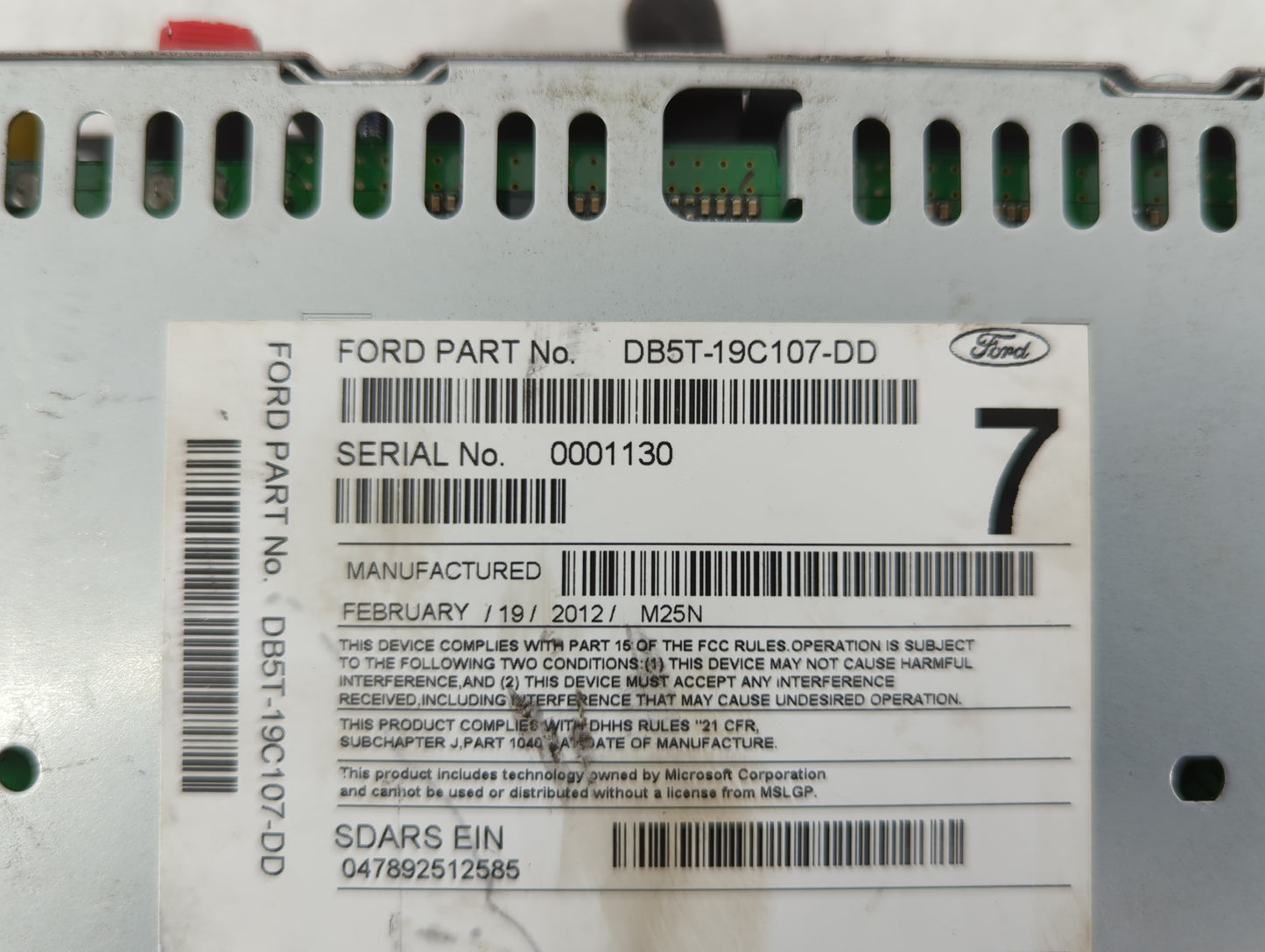 2013 Ford Explorer Radio AM FM Cd Player Receiver Replacement P/N:DB5T-19C107-DD Fits OEM Used Auto Parts - Oemusedautoparts