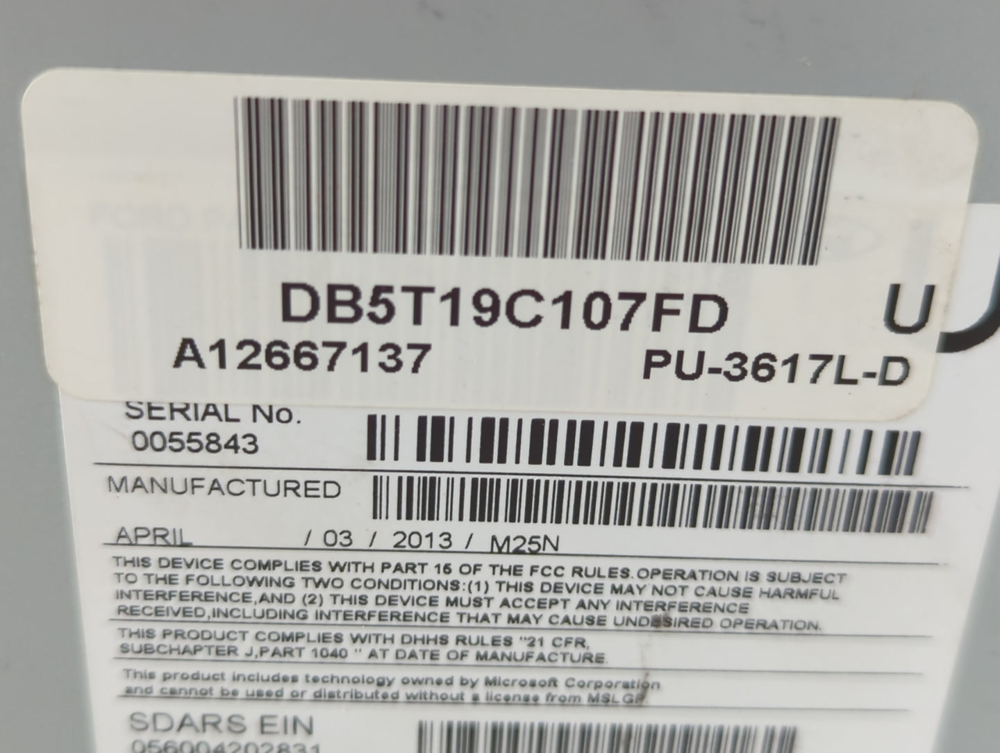 2013-2013 Ford Explorer Am Fm Cd Player Radio Receiver - Oemusedautoparts1.com