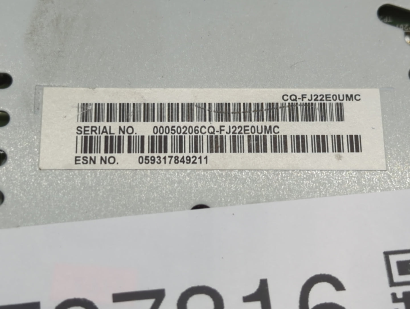 2013 Ford Explorer Radio AM FM Cd Player Receiver Replacement P/N:CQ-FJ22E0UMC Fits OEM Used Auto Parts - Oemusedautoparts1.