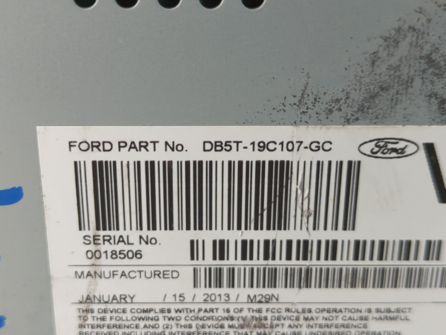2013 Ford Explorer Radio AM FM Cd Player Receiver Replacement P/N:DB5T-19C107-GC PU-3618L-A Fits OEM Used Auto Parts - Oemus