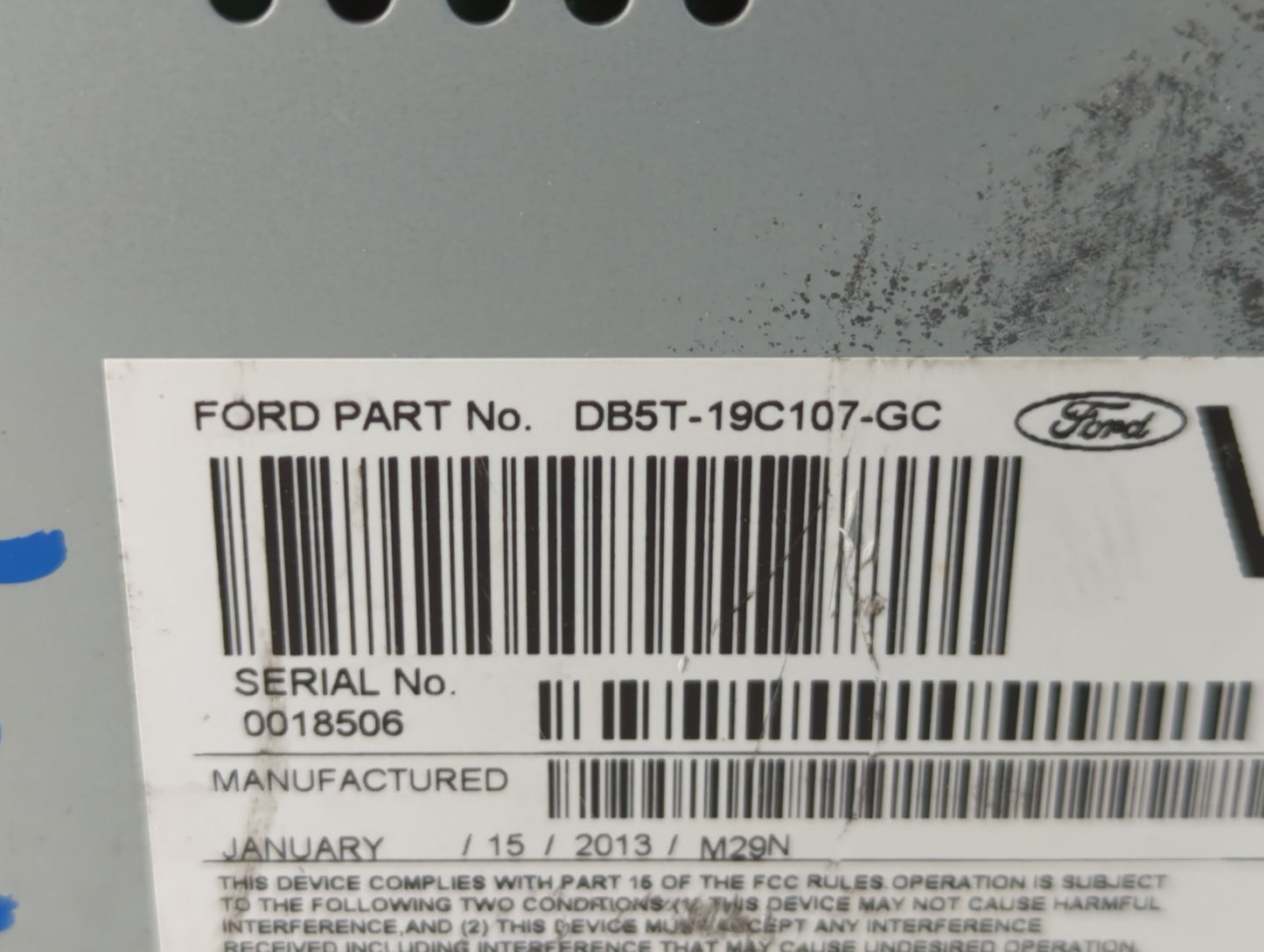 2013 Ford Explorer Radio AM FM Cd Player Receiver Replacement P/N:DB5T-19C107-GC PU-3618L-A Fits OEM Used Auto Parts - Oemus