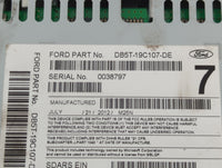 2013 Ford Explorer Radio AM FM Cd Player Receiver Replacement P/N:DB5T-19C107-DE Fits OEM Used Auto Parts - Oemusedautoparts