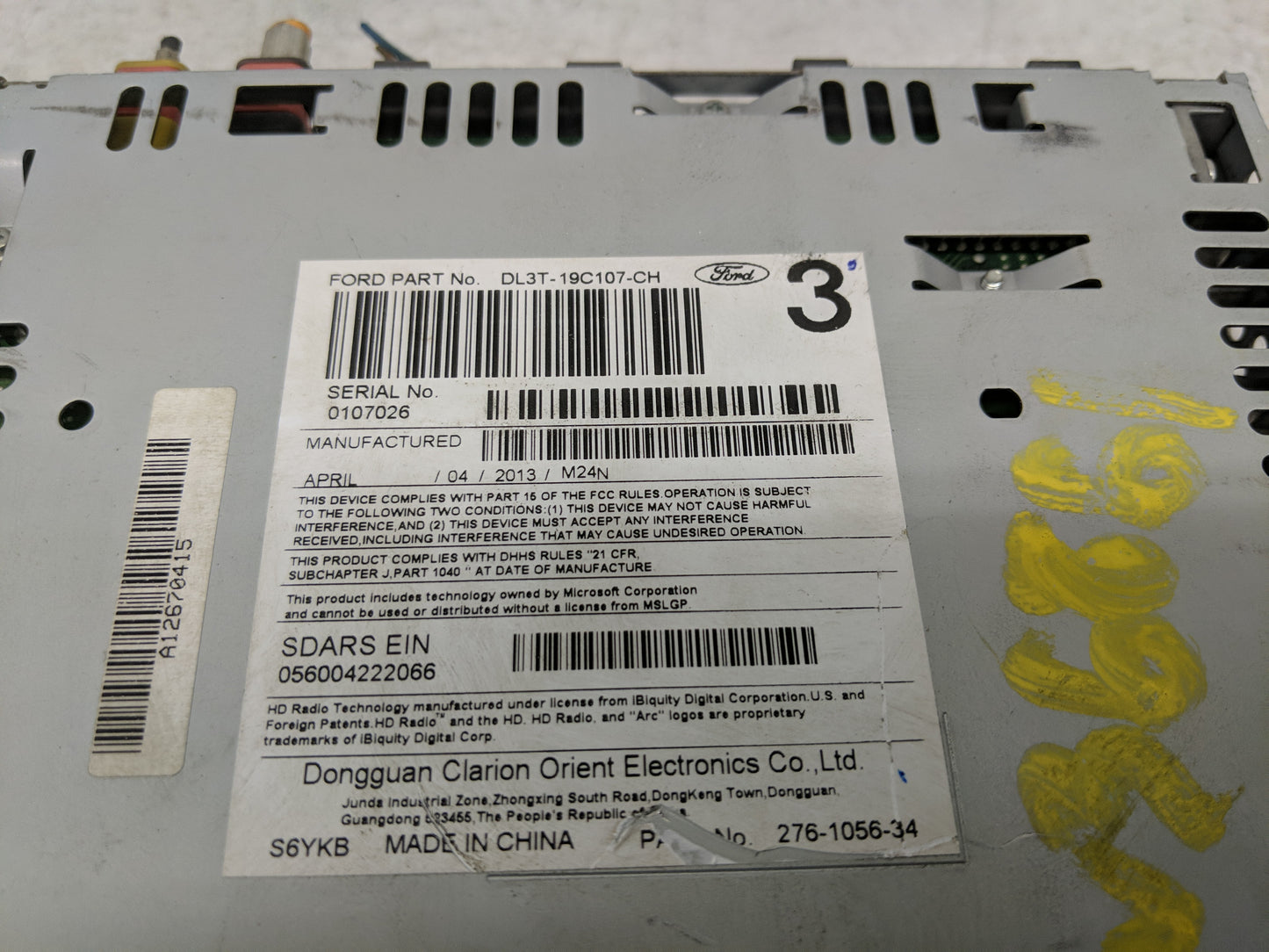 2013 Ford F-150 Radio AM FM Cd Player Receiver Replacement P/N:DL3T-19C107-CH Fits OEM Used Auto Parts - Oemusedautoparts1.c