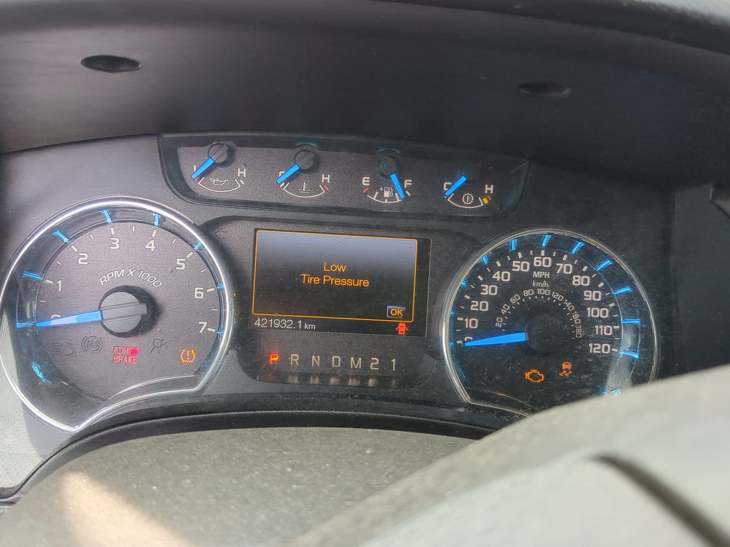 2013 Ford F-150 Instrument Cluster Speedometer Gauges Miles:262K Fits OEM Used Auto Parts - Oemusedautoparts1.com