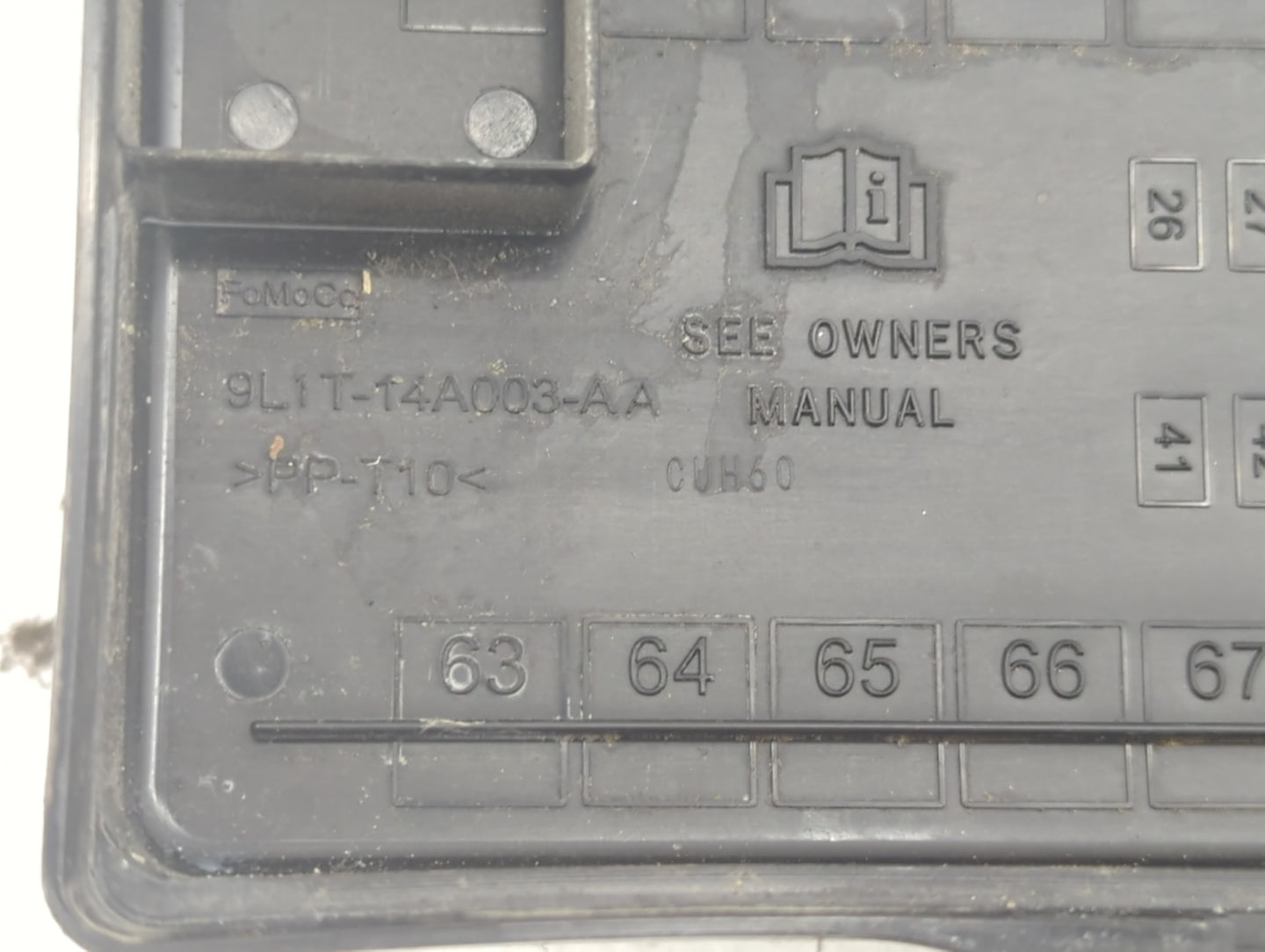 2011-2014 Ford F-150 Fusebox Fuse Box Panel Relay Module P/N:9L1T-14A003-AA Fits Fits 2011 2012 2013 2014 OEM Used Auto Part