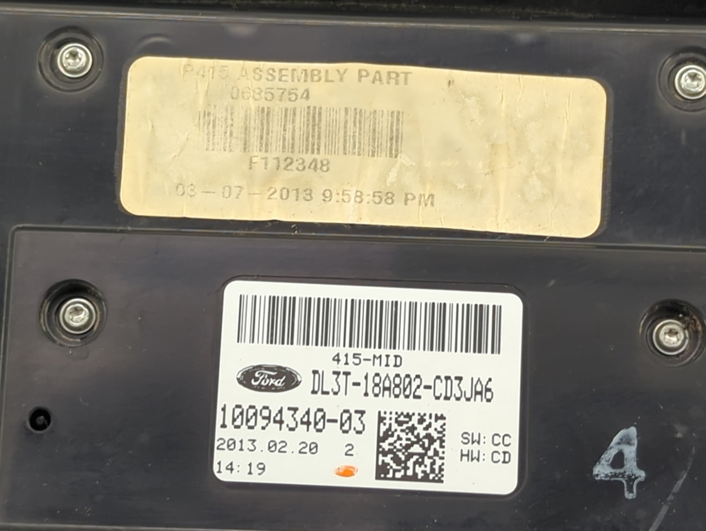 2013 Ford F-150 Radio AM FM Cd Player Receiver Replacement P/N:DL3T-18A802-CD3JA6 Fits OEM Used Auto Parts - Oemusedautopart