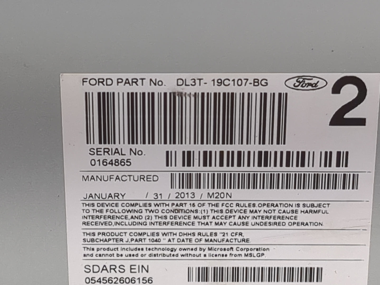 2013 Ford F-150 Radio AM FM Cd Player Receiver Replacement P/N:PU-3462A-E DL3T-19C107-BG Fits OEM Used Auto Parts - Oemuseda
