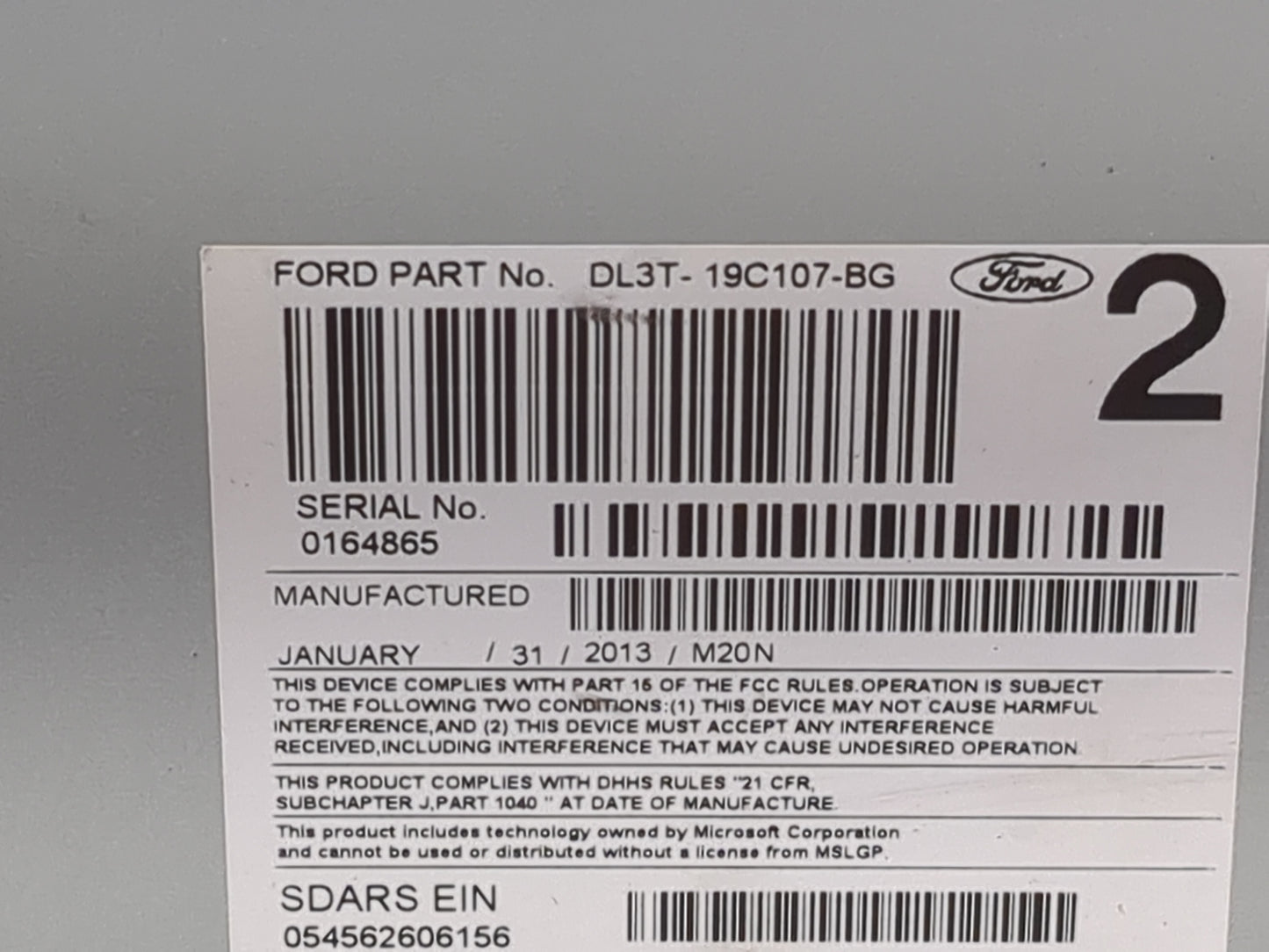 2013 Ford F-150 Radio AM FM Cd Player Receiver Replacement P/N:PU-3462A-E DL3T-19C107-BG Fits OEM Used Auto Parts - Oemuseda