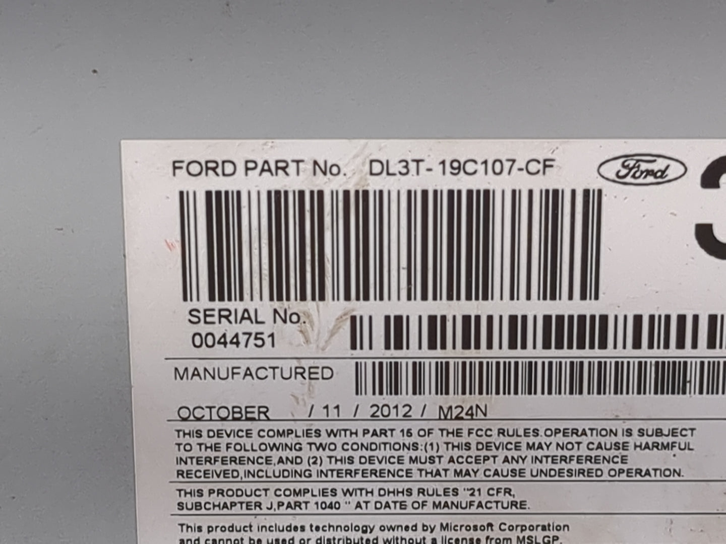 2013 Ford F150 Radio AM FM Cd Player Receiver Replacement P/N:PU-3463A-E DL3T-19C107-CF Fits OEM Used Auto Parts - Oemusedau