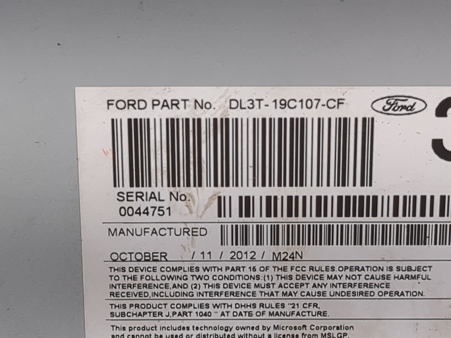 2013 Ford F150 Radio AM FM Cd Player Receiver Replacement P/N:PU-3463A-E DL3T-19C107-CF Fits OEM Used Auto Parts - Oemusedau
