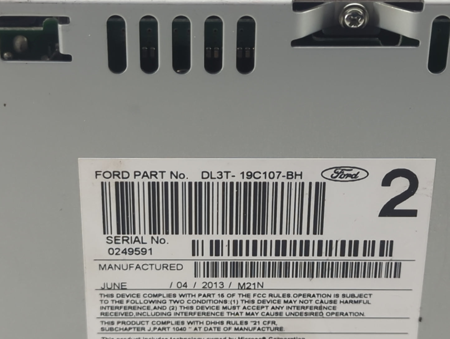 2013 Ford F150 Radio AM FM Cd Player Receiver Replacement P/N:PU-3462A-H DL3T-19C107-BH Fits OEM Used Auto Parts - Oemusedau
