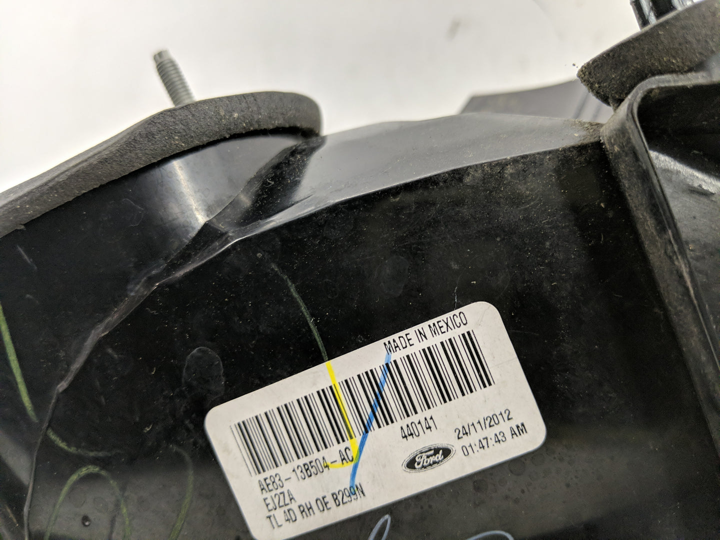 2011-2013 Ford Fiesta Tail Light Assembly Passenger Right OEM P/N:AE83-13B504-AC Fits Fits 2011 2012 2013 OEM Used Auto Part