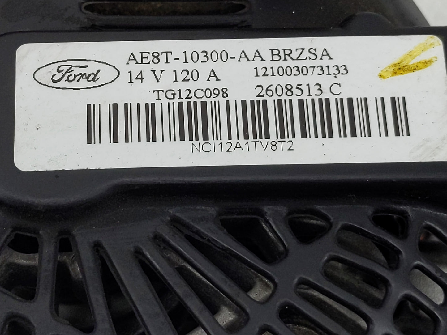 2011-2019 Ford Fiesta Alternator Replacement Generator Charging Assembly Engine OEM P/N:2608513 C TG12C098 Fits OEM Used Aut