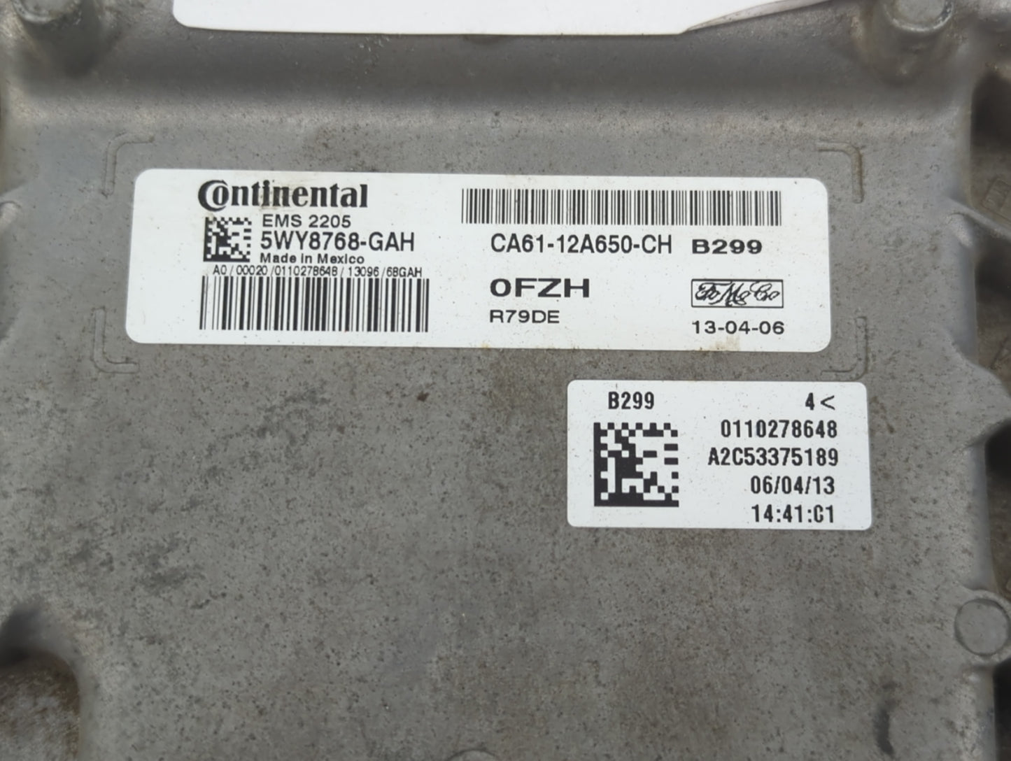 2012-2013 Ford Fiesta PCM Engine Control Computer ECU ECM PCU OEM P/N:5WY8768-GAH CA61-12A650-CH Fits Fits 2012 2013 OEM Use